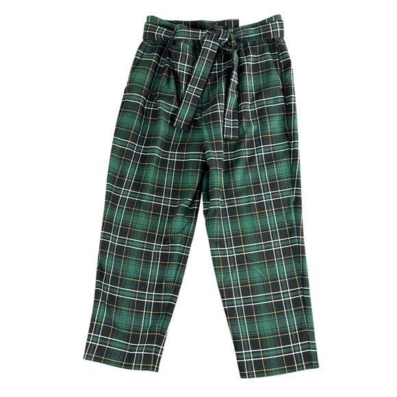 Ann Taylor The Tie Waist Ankle Pants Petite 12P Plaid High Rise Trousers NWT - Picture 1 of 12